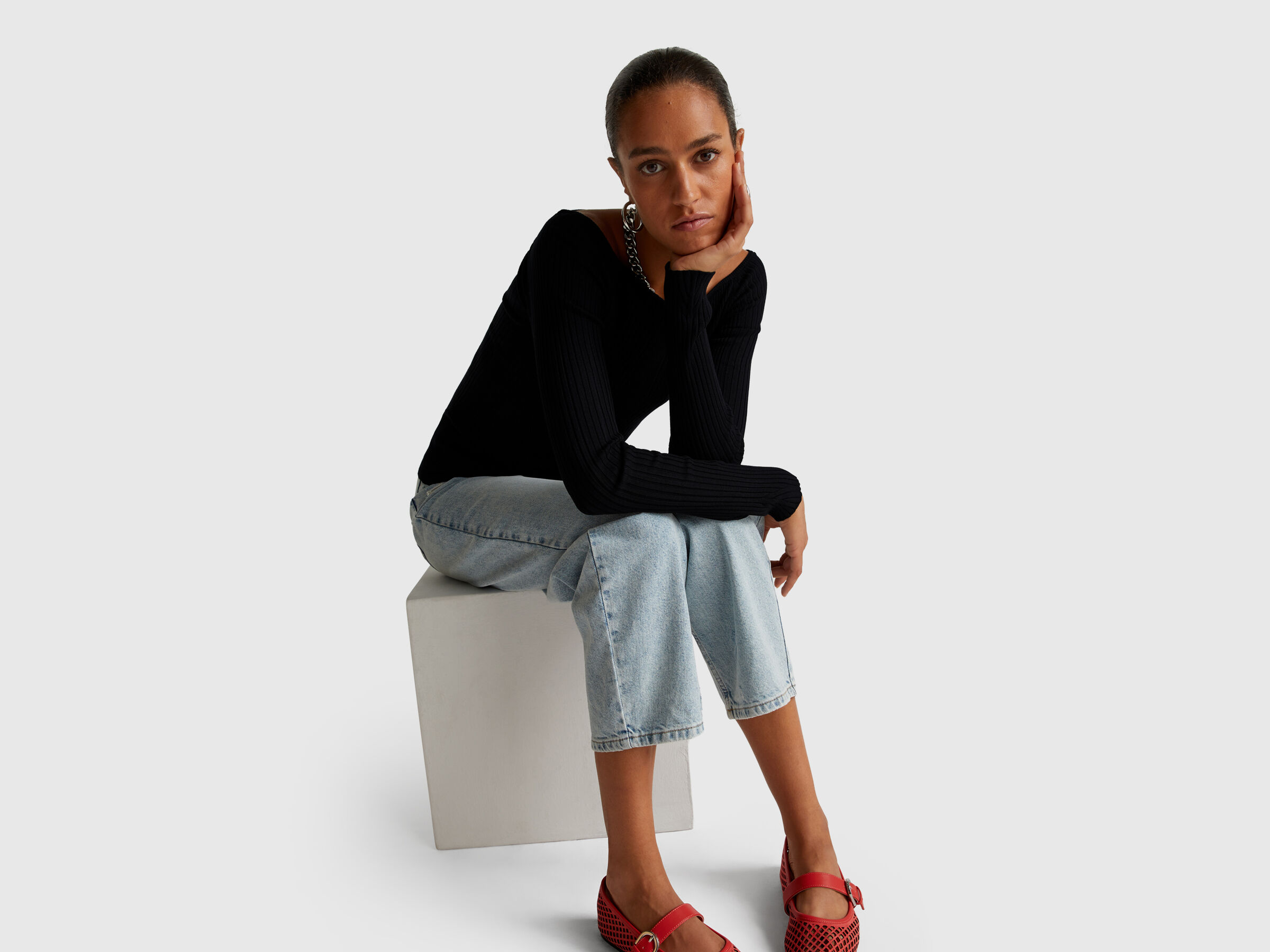 BOAT-NECK SWEAT.L/S Women image number 3